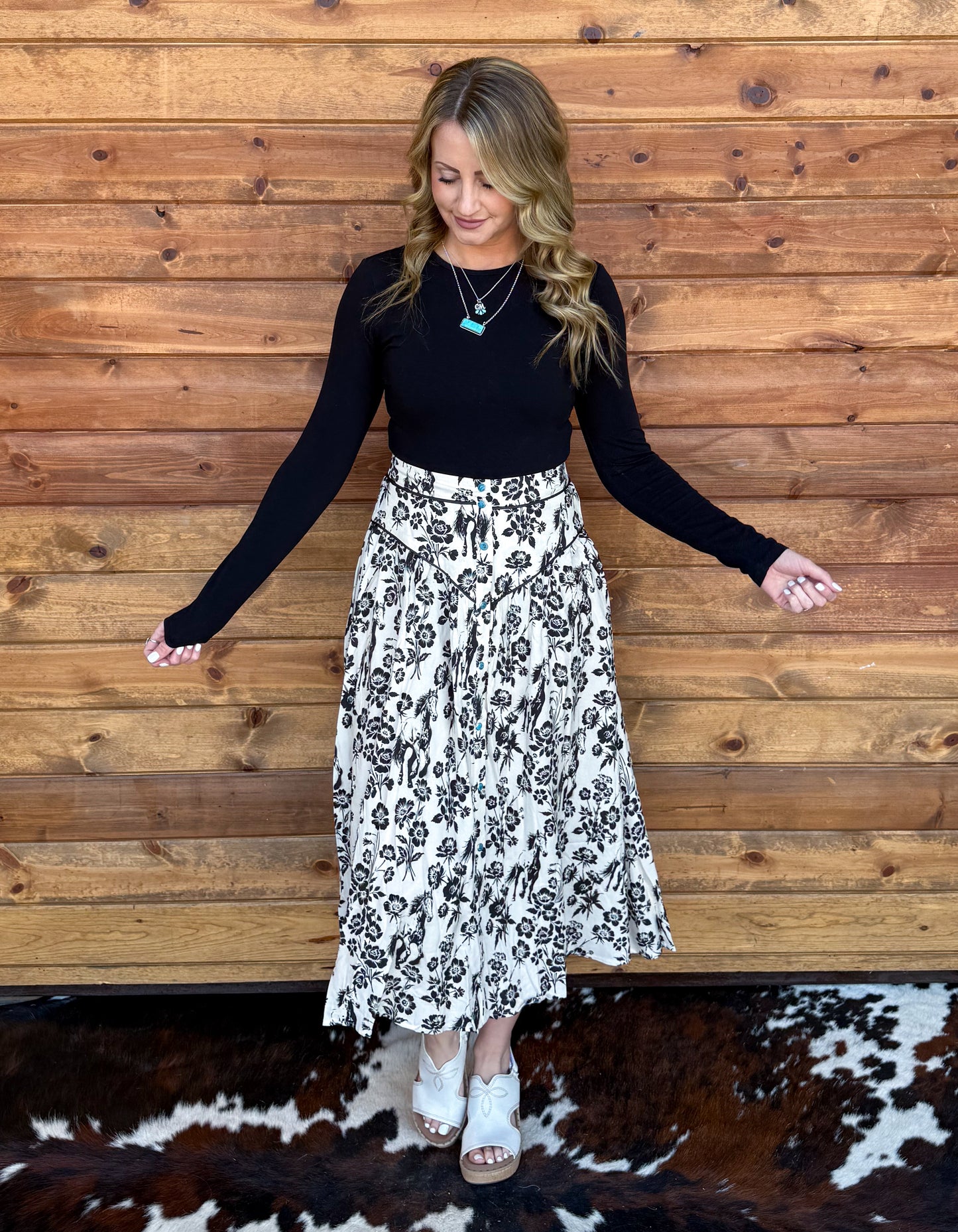 Floral Horses Skirt