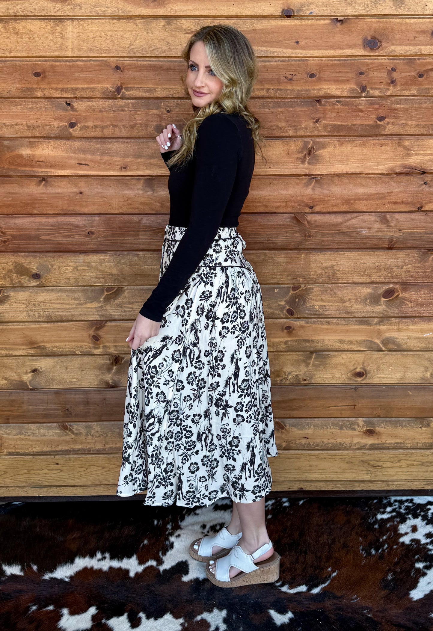Floral Horses Skirt