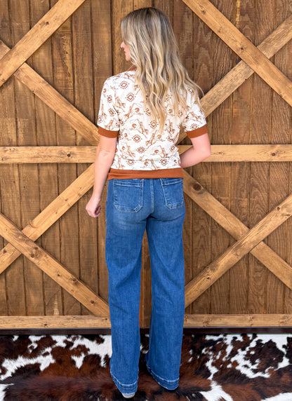 Cowboy Up Aztec Top
