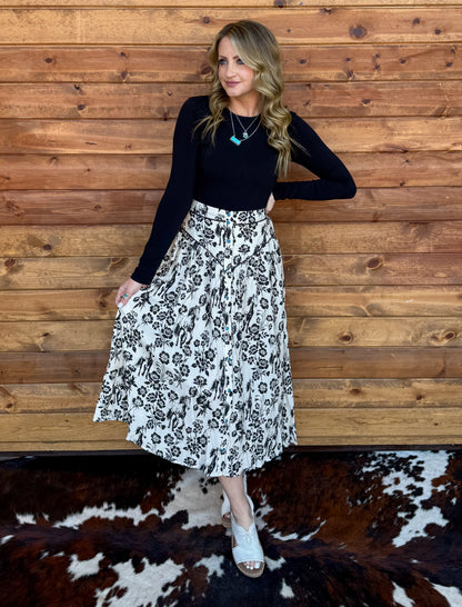 Floral Horses Skirt