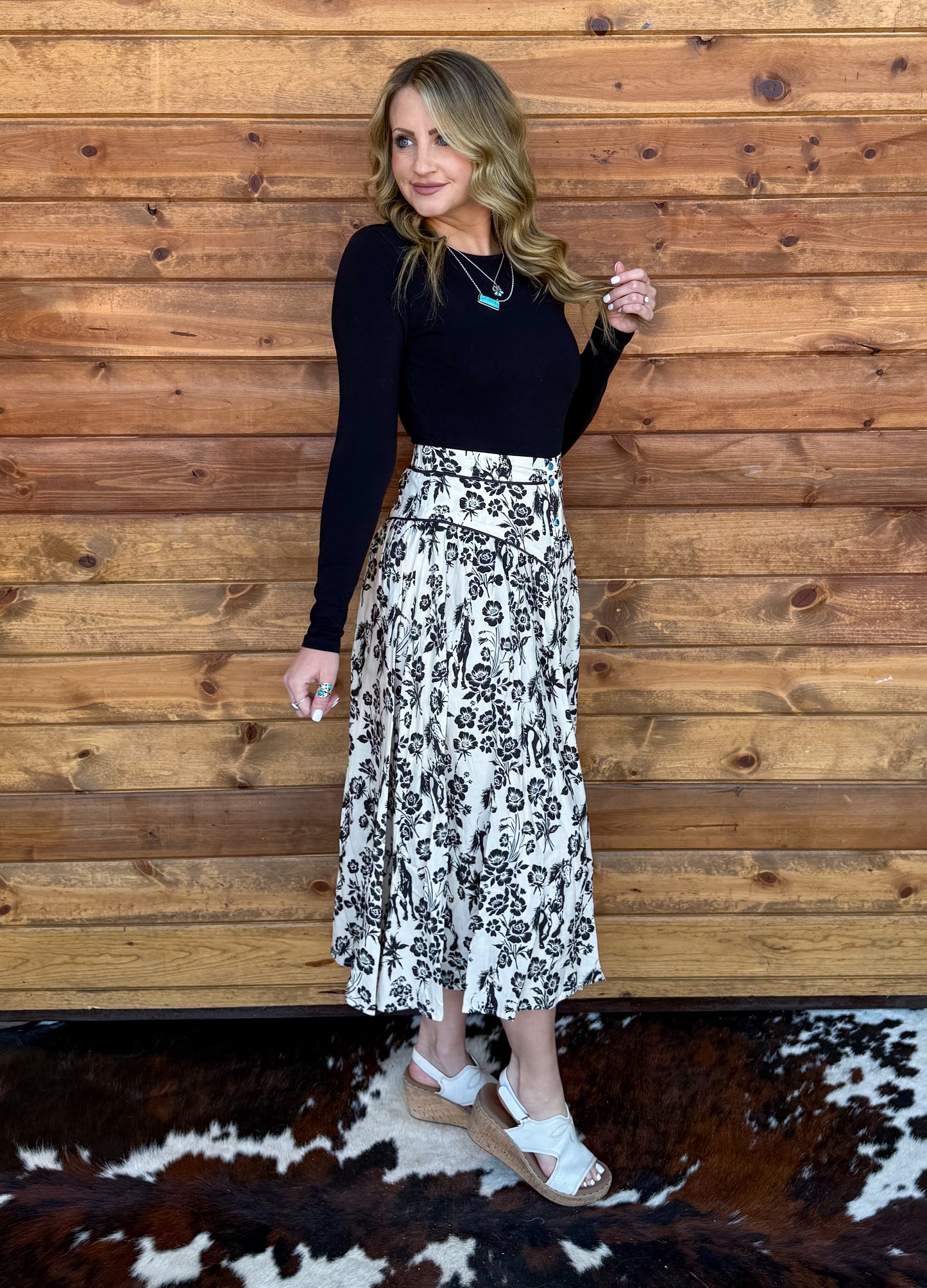 Floral Horses Skirt