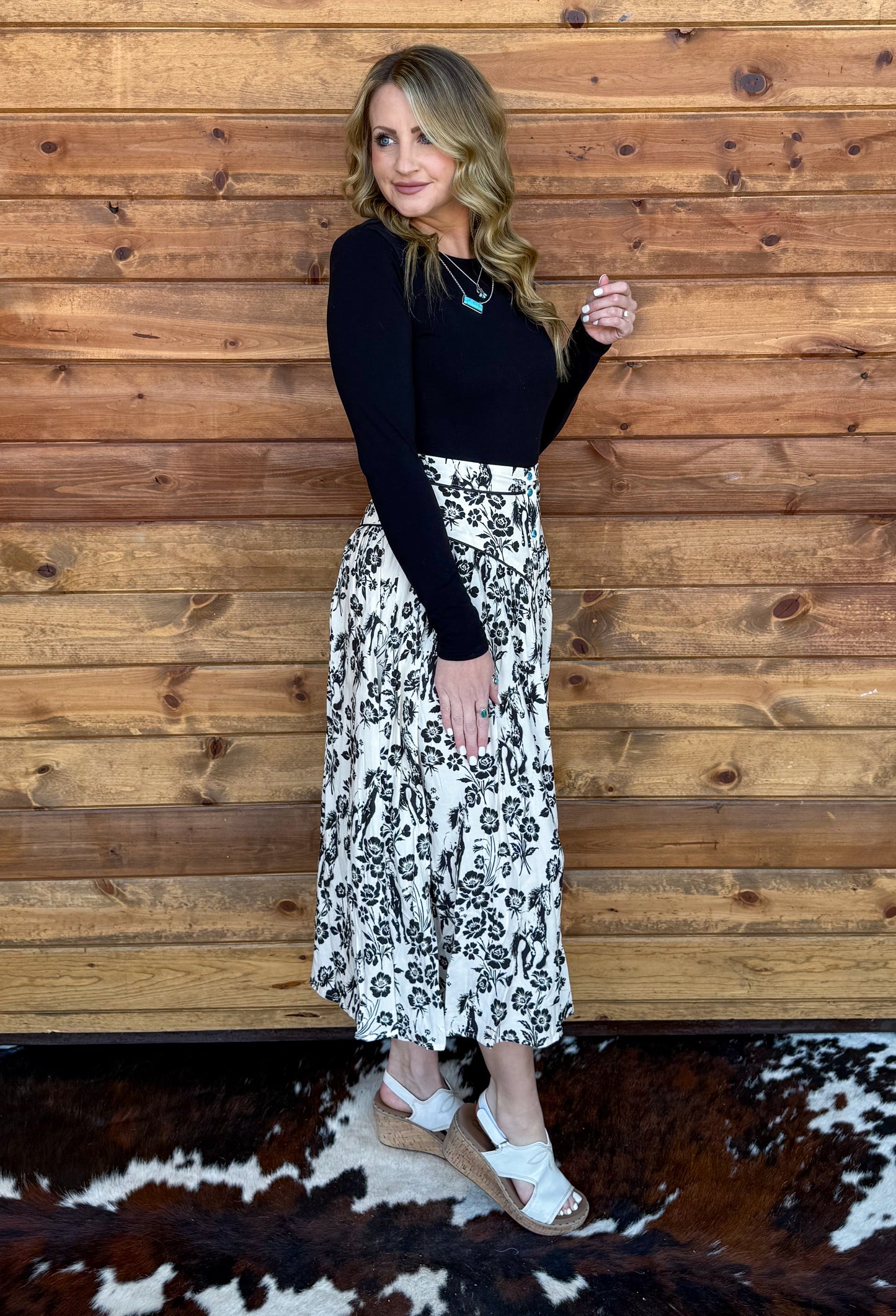 Floral Horses Skirt
