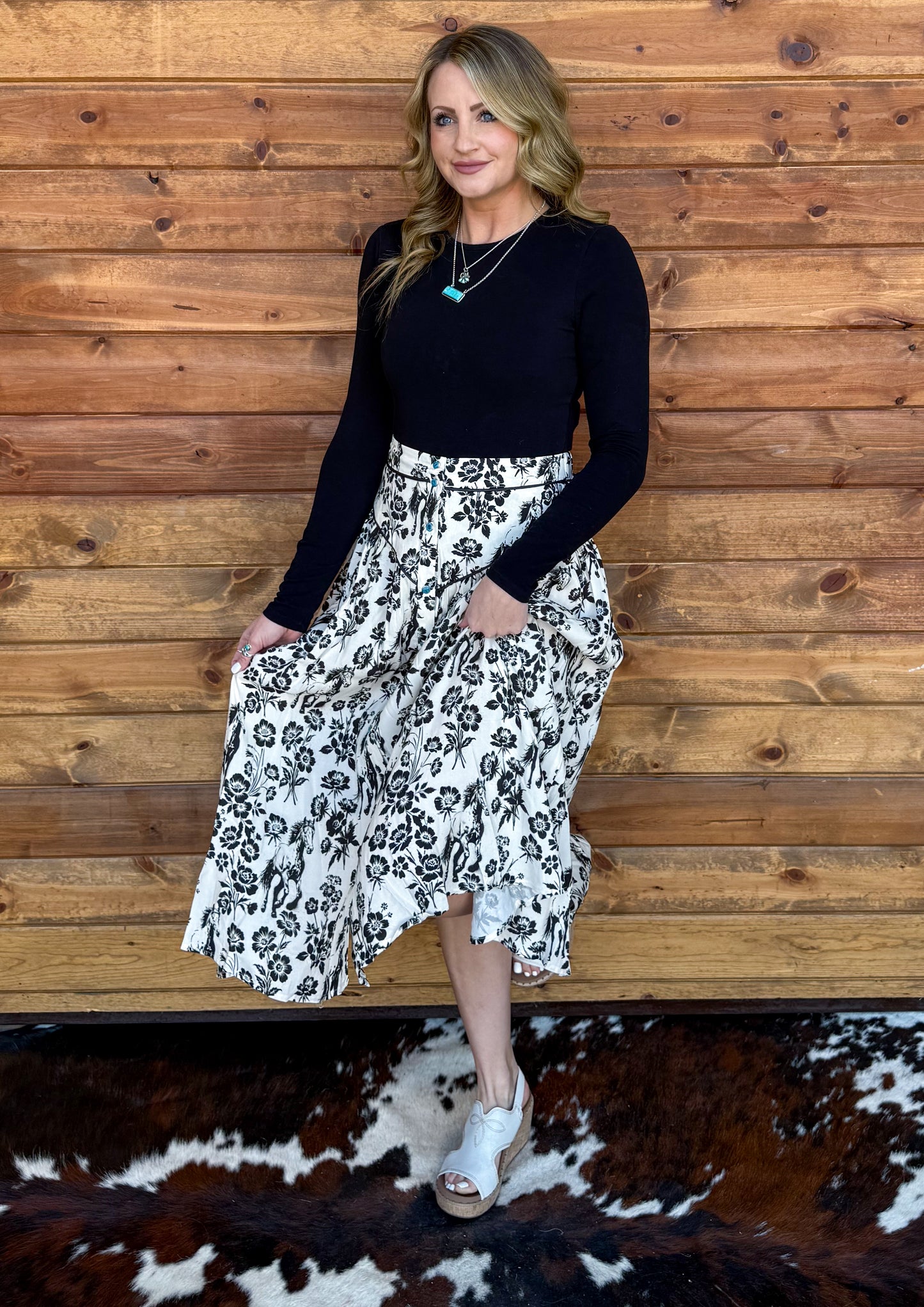Floral Horses Skirt