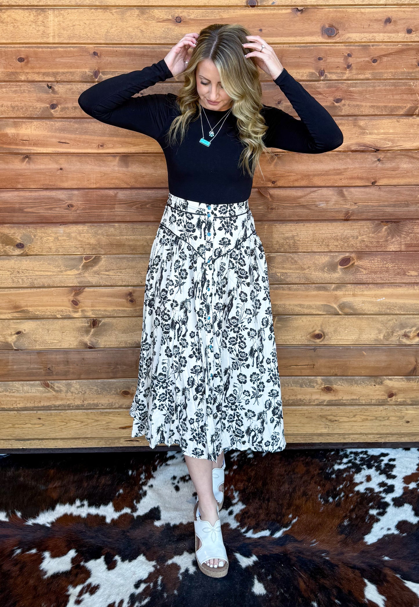 Floral Horses Skirt