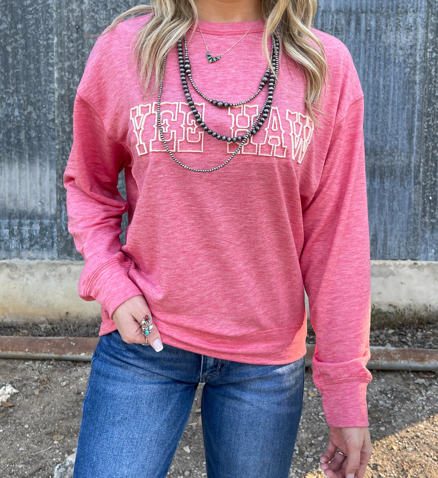 Yee-Haw Embroidered Top/Sweatshirt