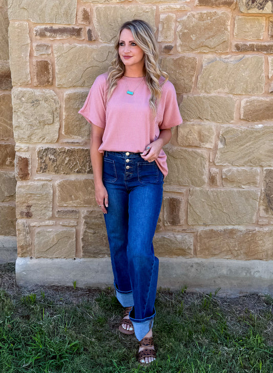 Ribbed Basic Top *Mauve