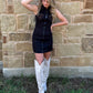 Vintage Boot Stitch Mini Dress *Black