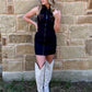 Vintage Boot Stitch Mini Dress *Black