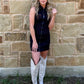 Vintage Boot Stitch Mini Dress *Black