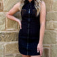 Vintage Boot Stitch Mini Dress *Black