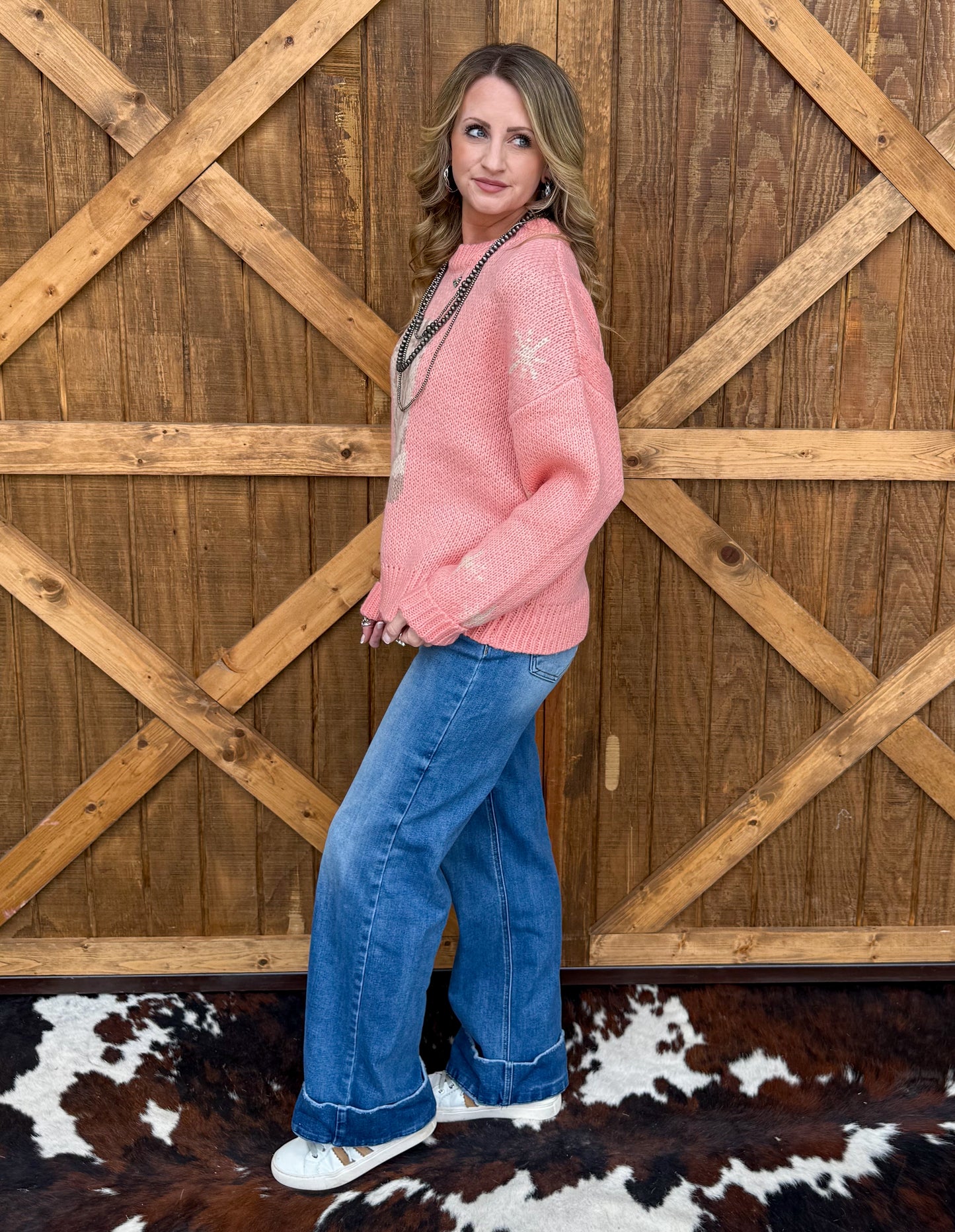 Rodeo Boots Sweater *Coral