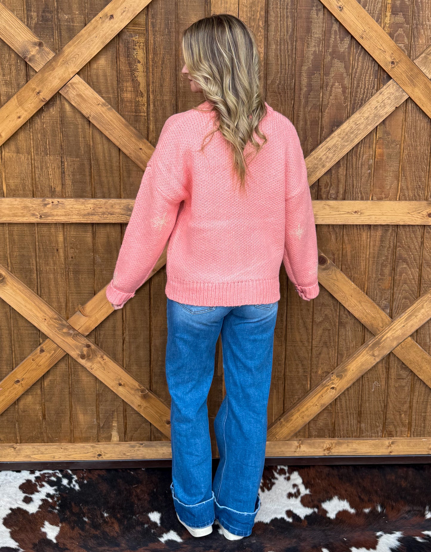 Rodeo Boots Sweater *Coral