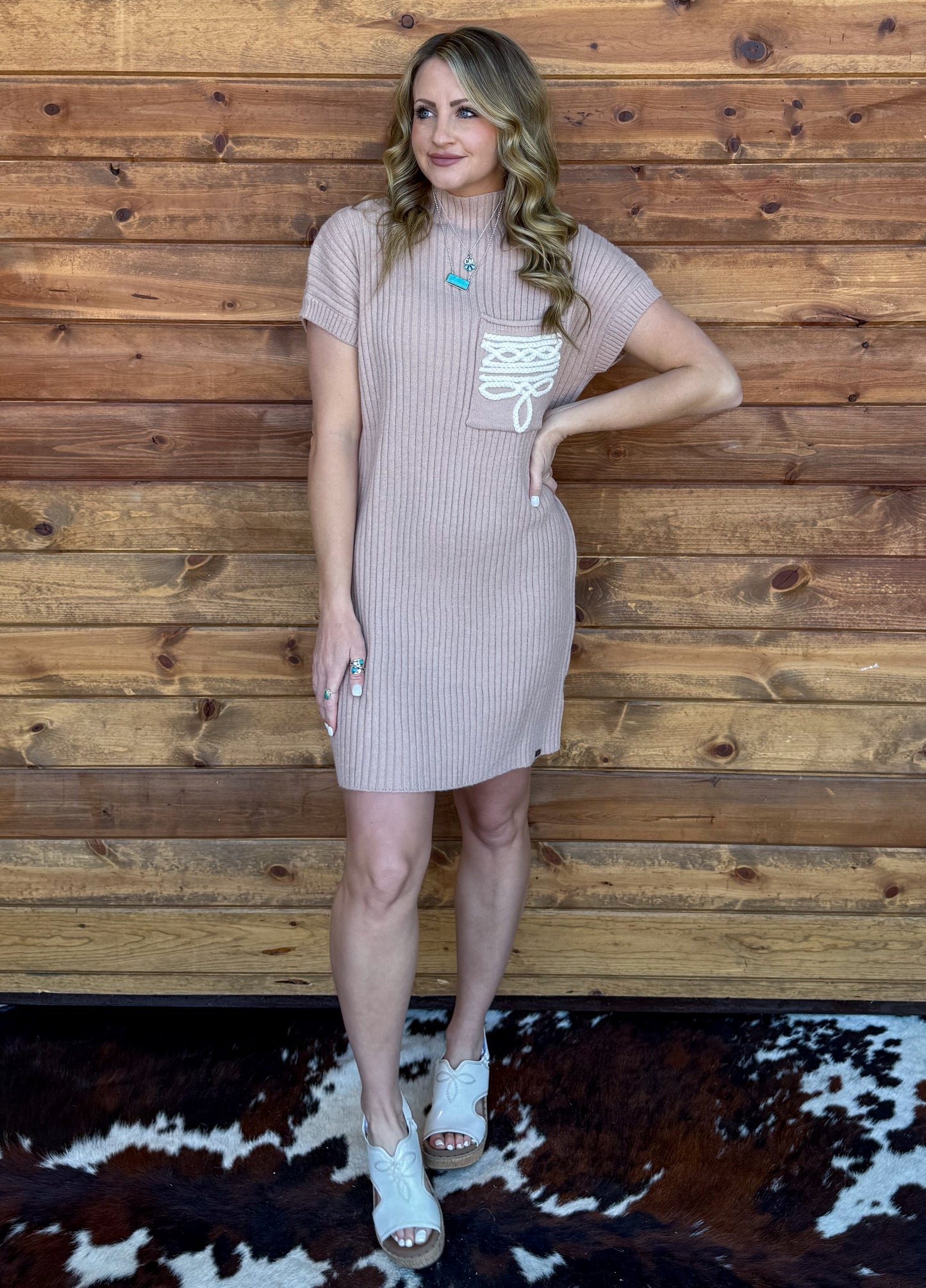 The Carolina Boot Stitch Sweater Dress