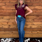 Bella Embroidered Blouse *Burgundy