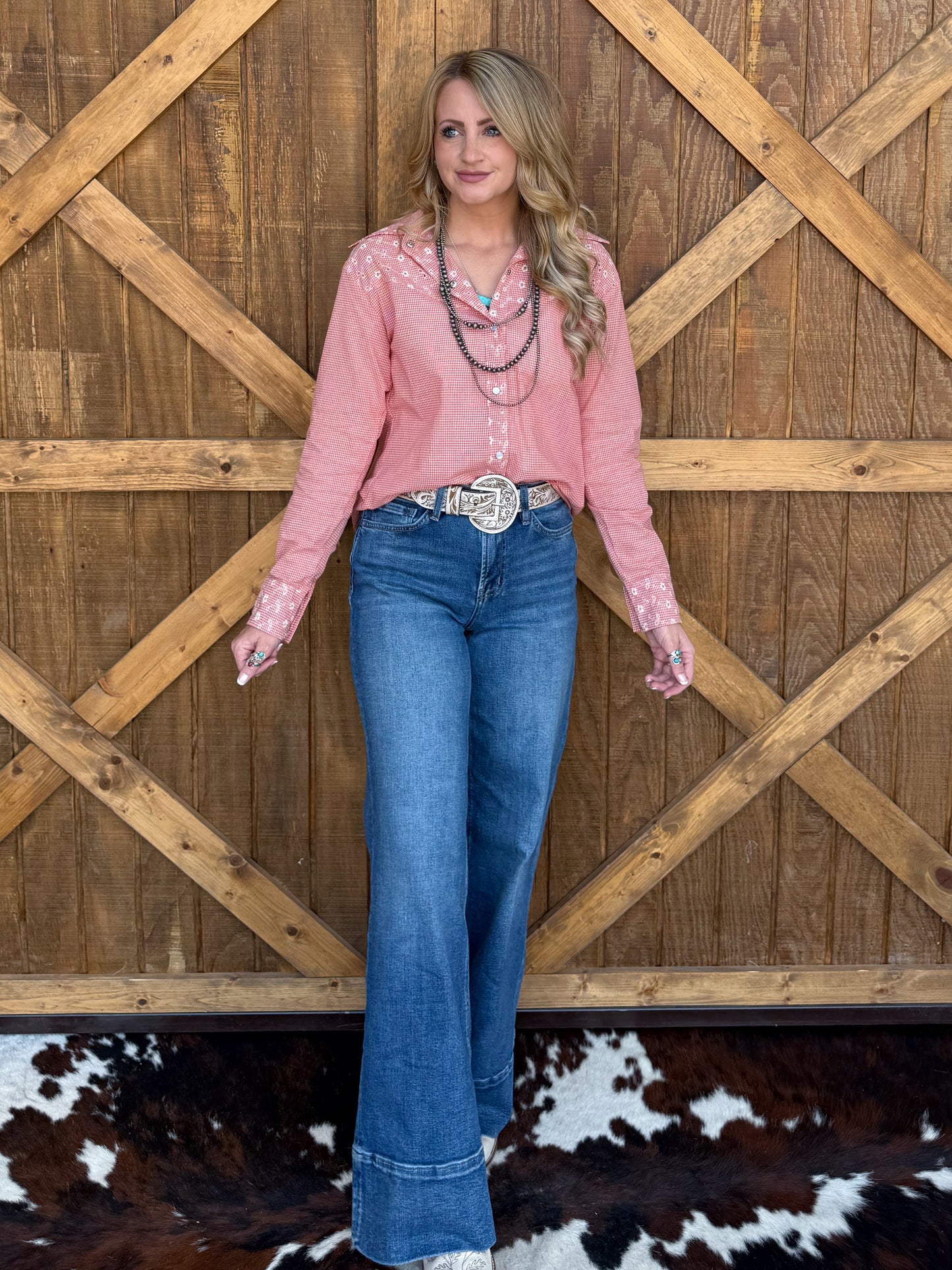 Red Rodeo Pearl Snap Top