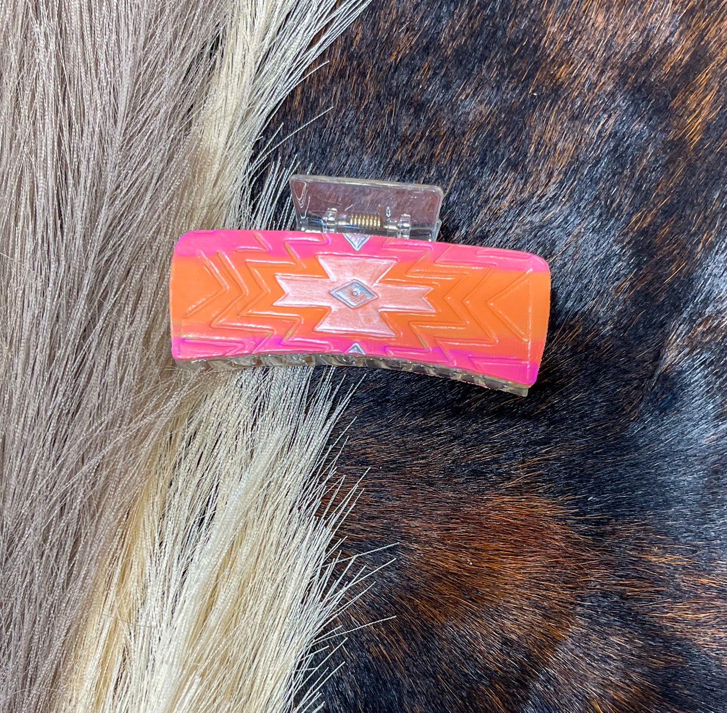 Pink Aztec Claw Clip