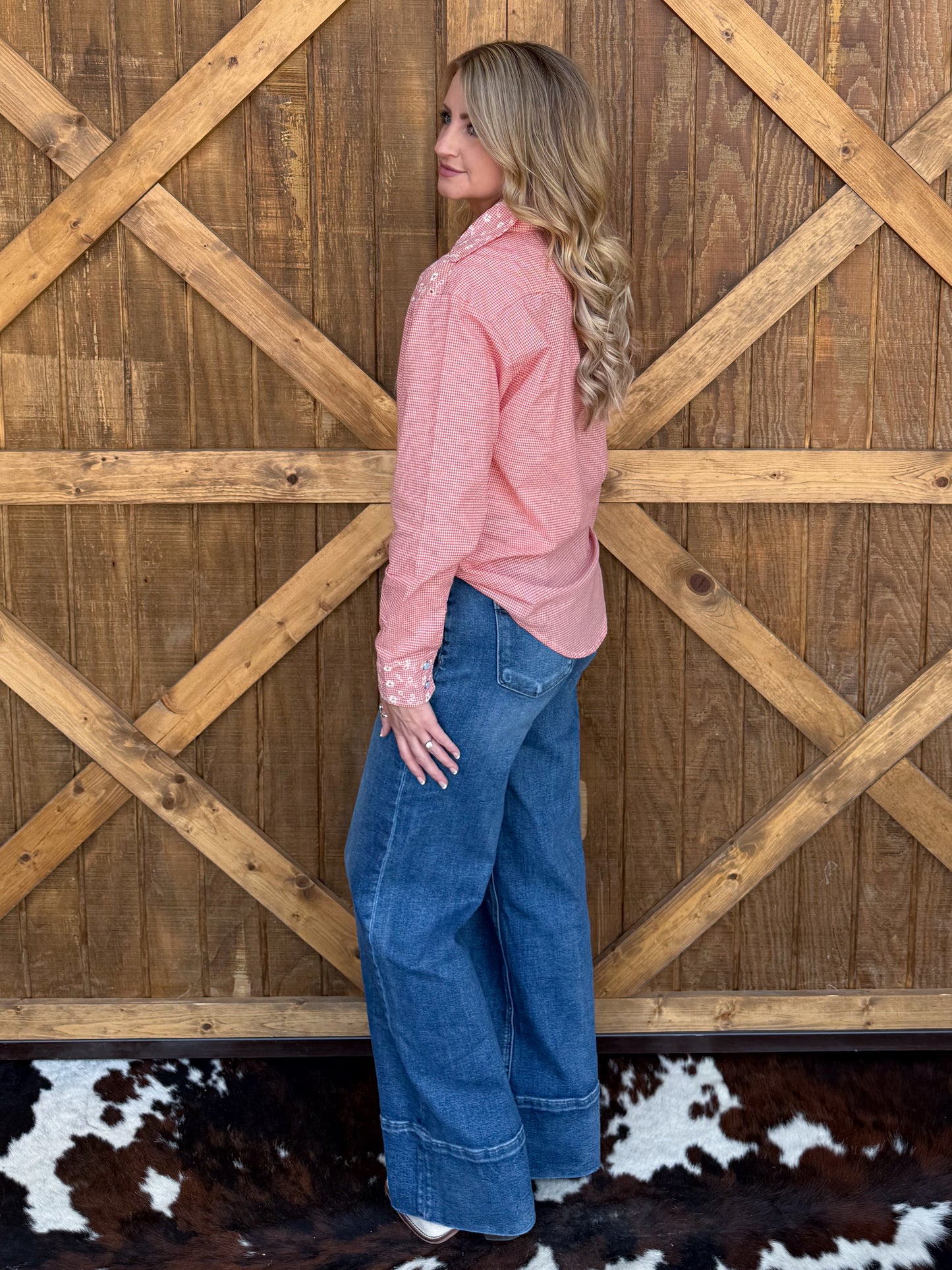 Red Rodeo Pearl Snap Top