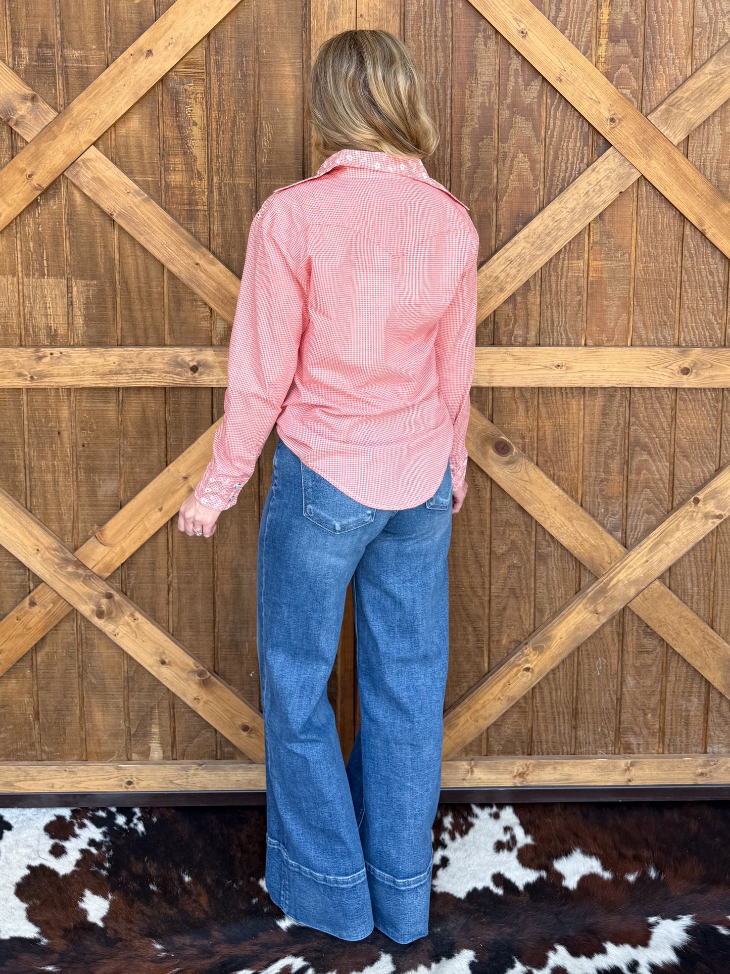 Red Rodeo Pearl Snap Top