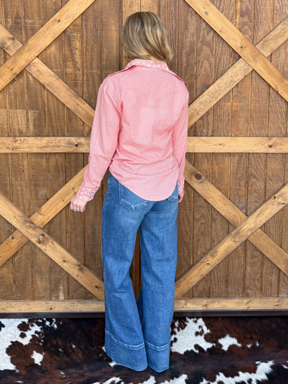 Red Rodeo Pearl Snap Top