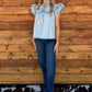 Denim Tassel Blouse