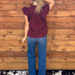 Bella Embroidered Blouse *Burgundy
