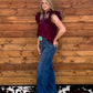 Bella Embroidered Blouse *Burgundy