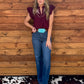 Bella Embroidered Blouse *Burgundy