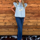 Denim Tassel Blouse