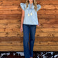 Denim Tassel Blouse
