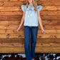 Denim Tassel Blouse