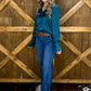 Cowgirl Satin Pearl Snap *Teal