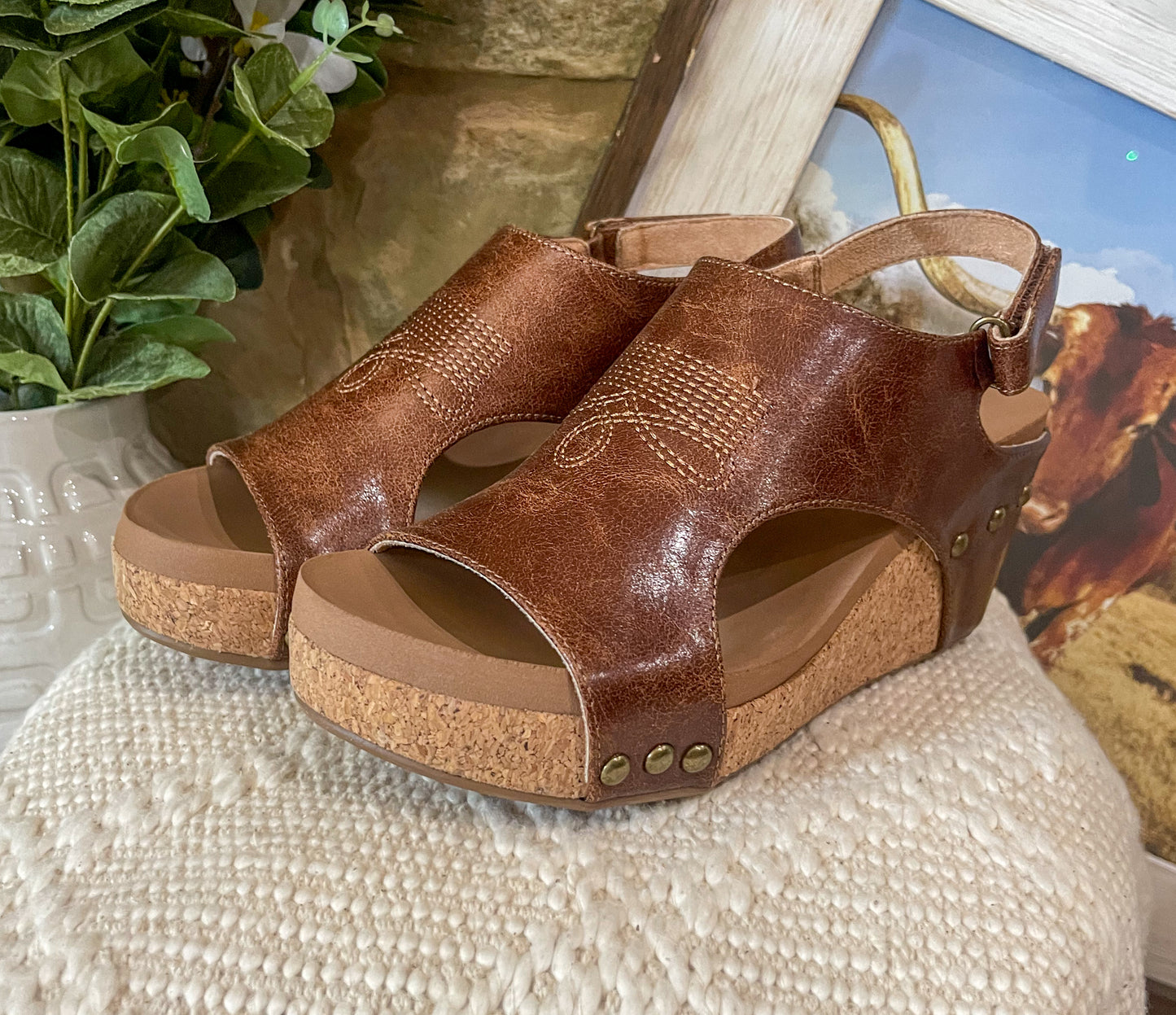 Carley Saddle Wedges by Corkys