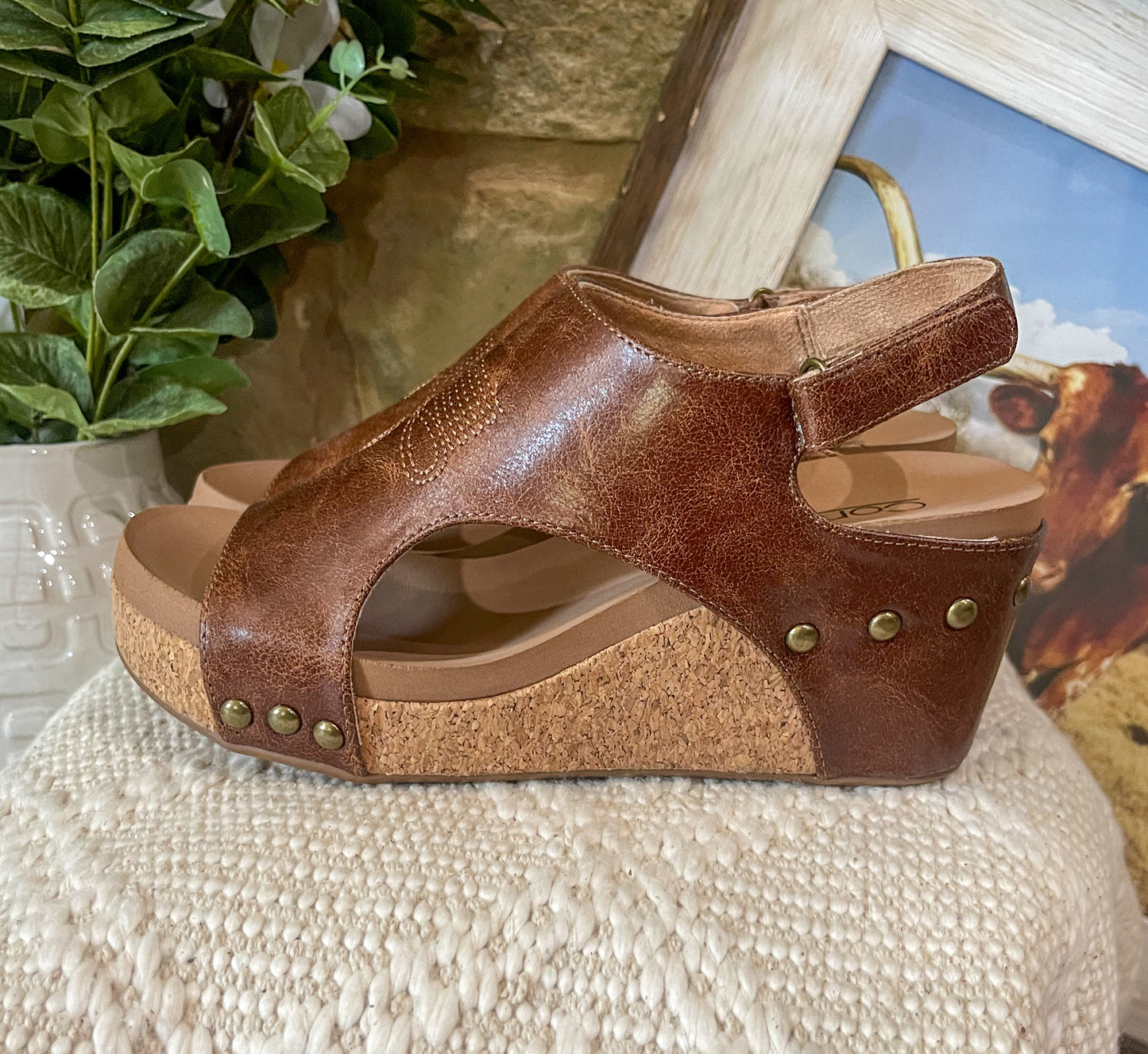 Carley Saddle Wedges by Corkys