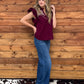 Bella Embroidered Blouse *Burgundy
