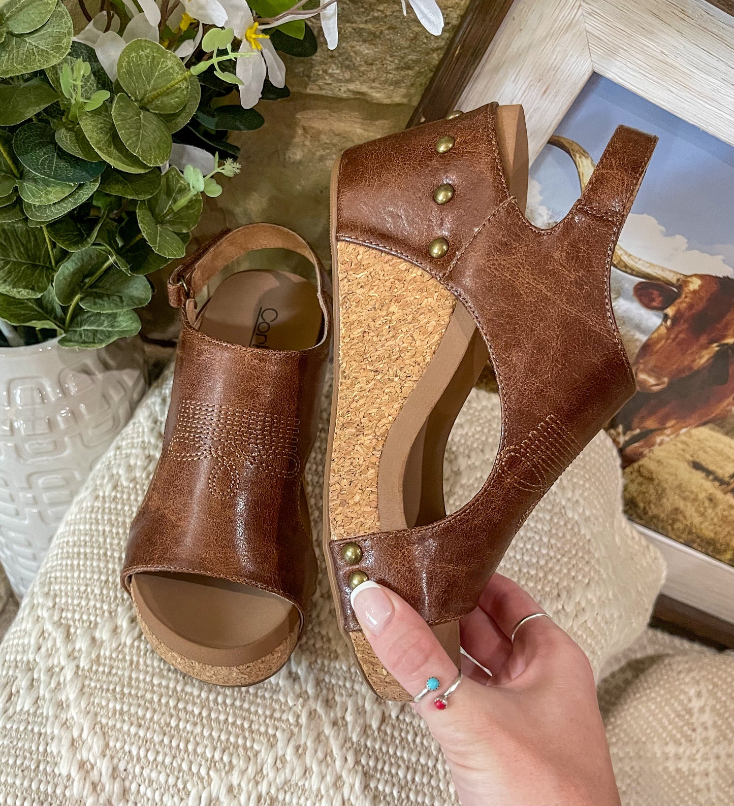 Carley Saddle Wedges by Corkys