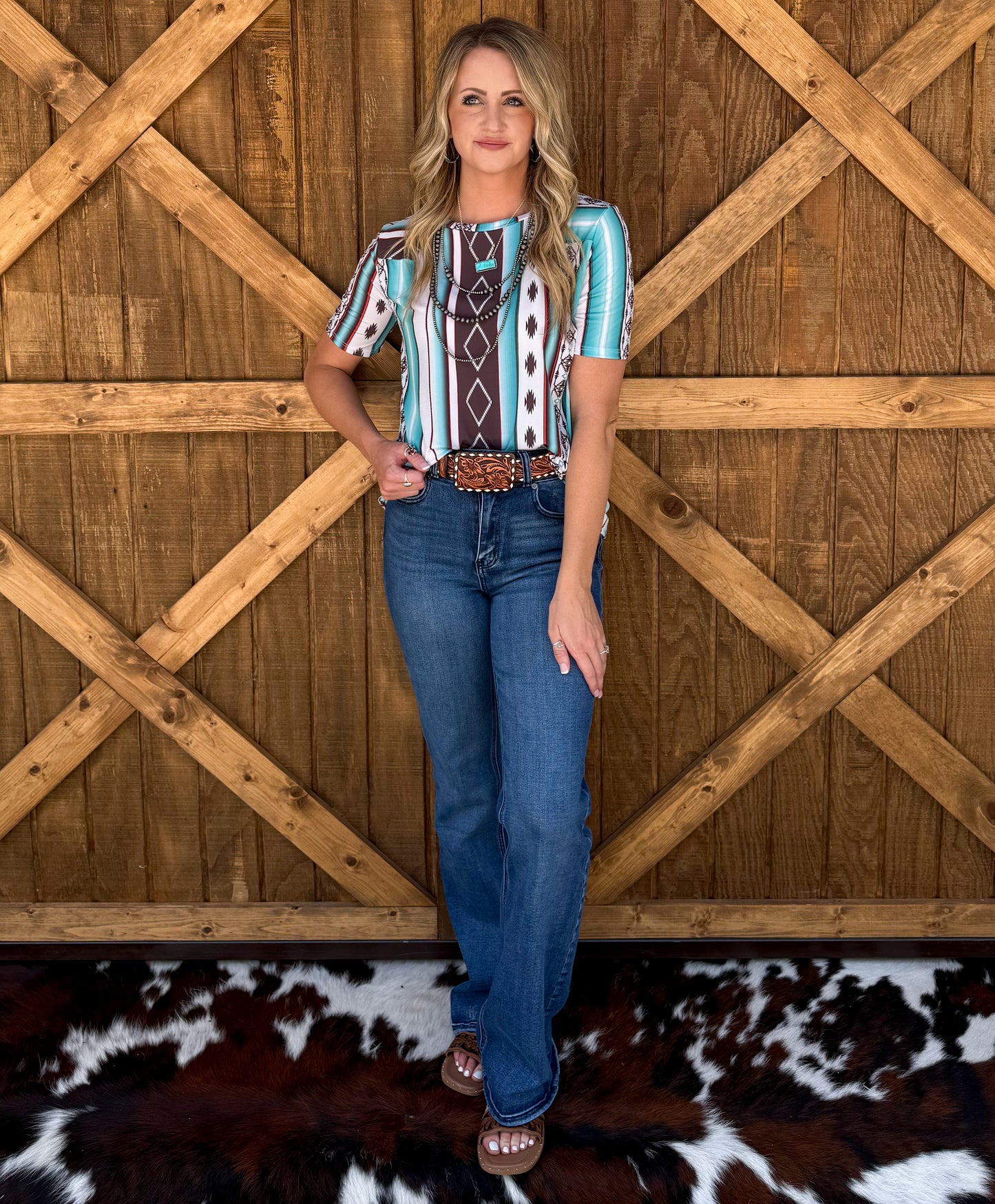 90’s Country Turquoise Top