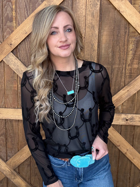 The Horseshoe Mesh Top