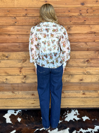 Howdy Sheer Blouse