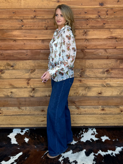 Howdy Sheer Blouse