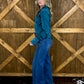 Cowgirl Satin Pearl Snap *Teal