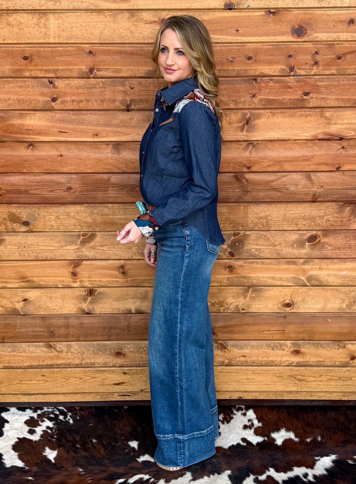 Wild Horses Pearl Snap Top