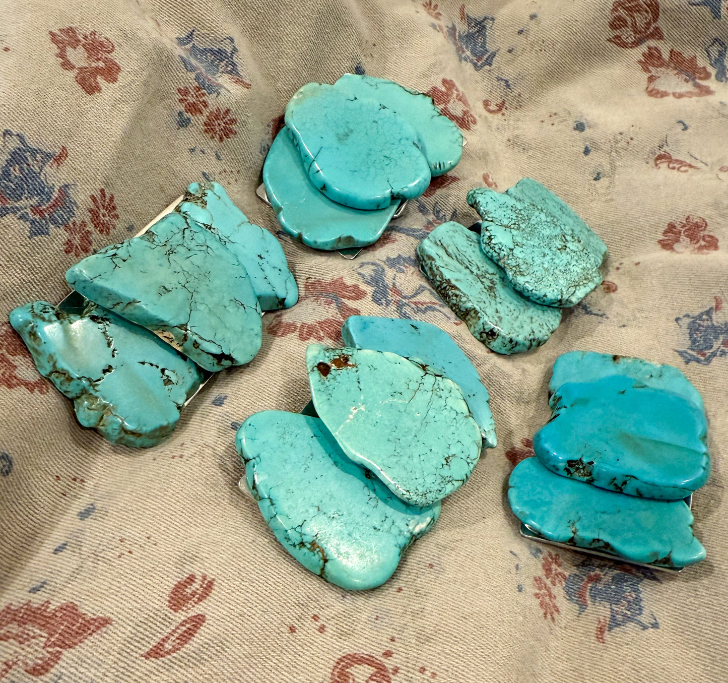 Turquoise Slab Small Belt Buckle