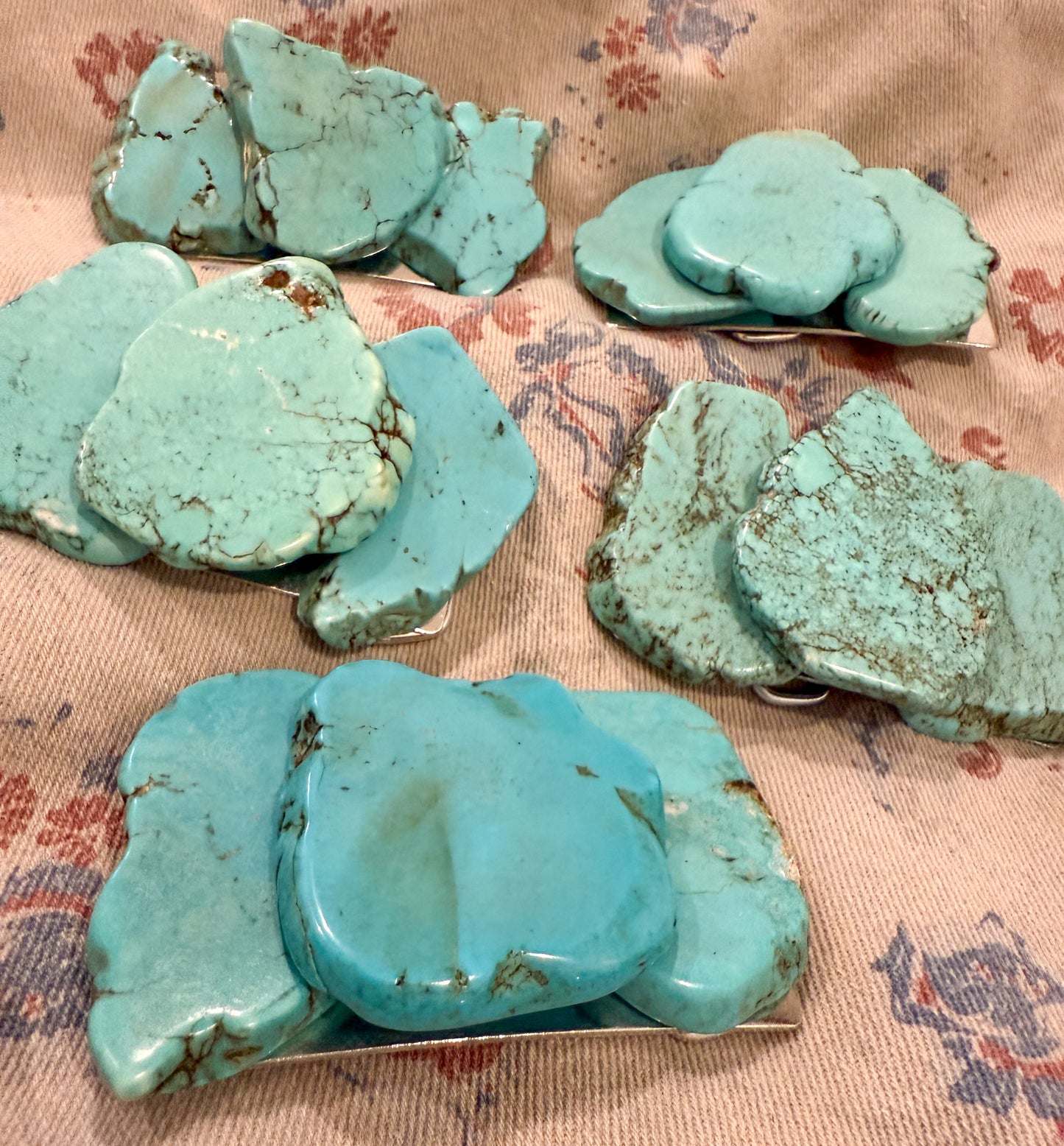 Turquoise Slab Small Belt Buckle