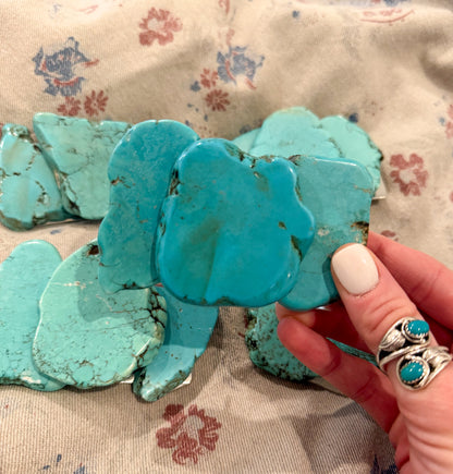 Turquoise Slab Small Belt Buckle
