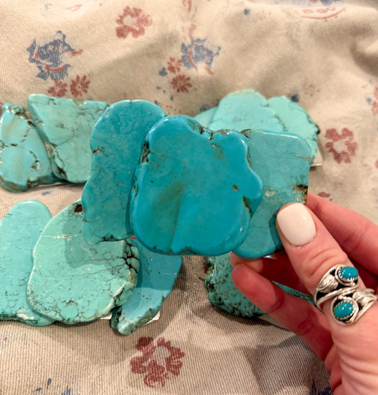 Turquoise Slab Small Belt Buckle