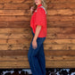 Western Embroidered Blouse *Orange