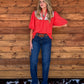 Western Embroidered Blouse *Orange