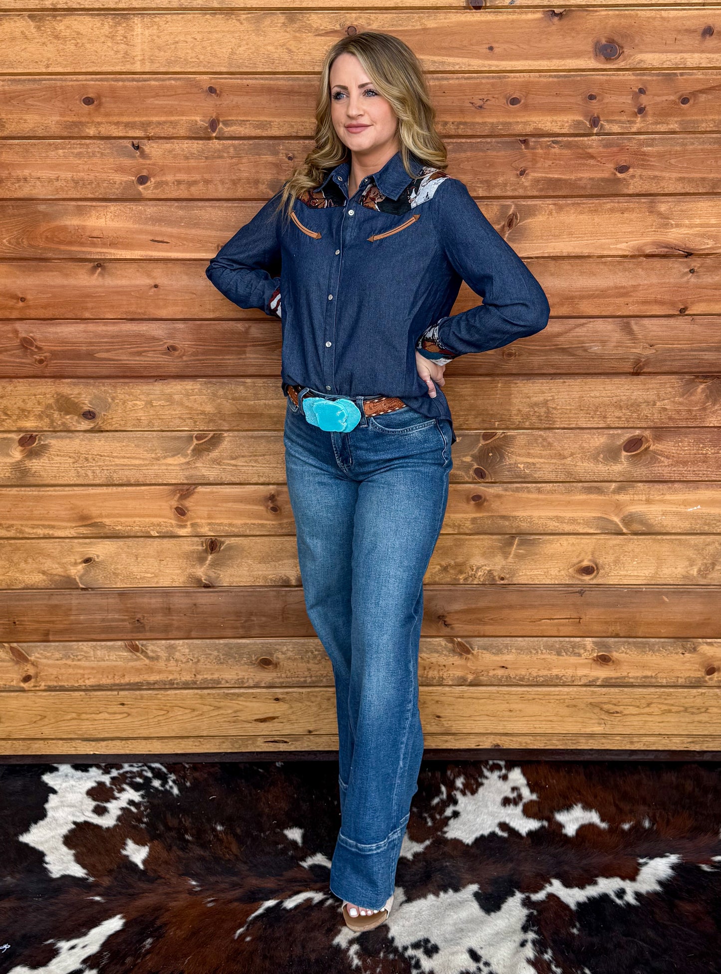 Wild Horses Pearl Snap Top