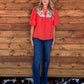 Western Embroidered Blouse *Orange