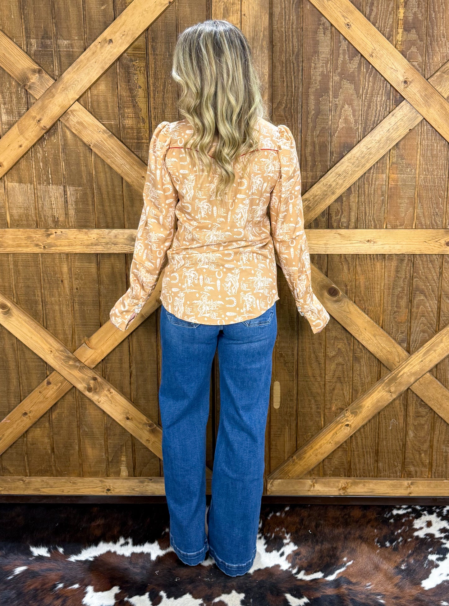 Cowboy Feather Pearl Snap